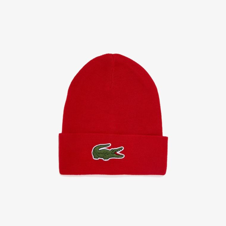 Lacoste Wool Blend Knit Cap Rød | ICmHC4fS