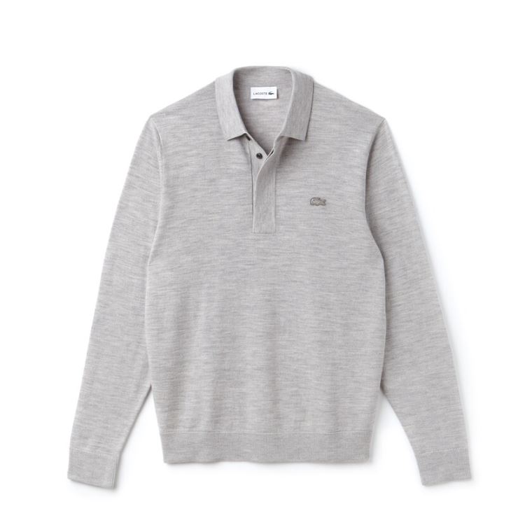 Lacoste Wool Jersey Sweater Grå | 6XcK7vDU