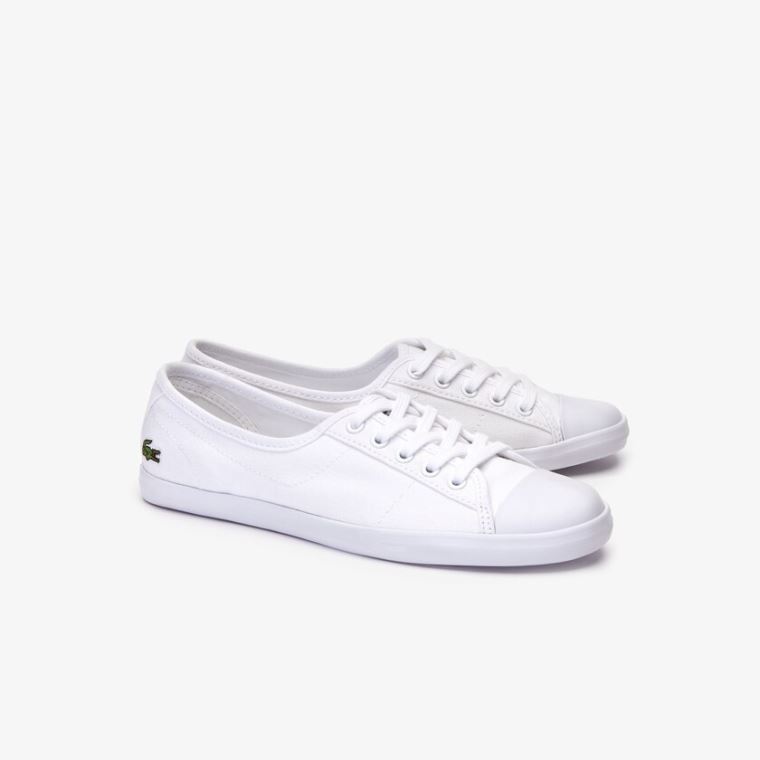 Lacoste Ziane Canvas Sneakers Hvide | DF1vzyyO