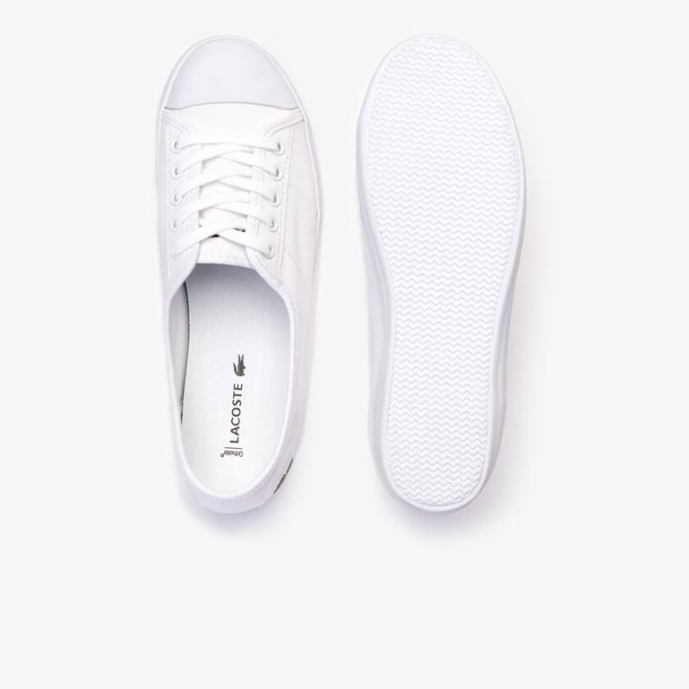 Lacoste Ziane Canvas Sneakers Hvide | DF1vzyyO