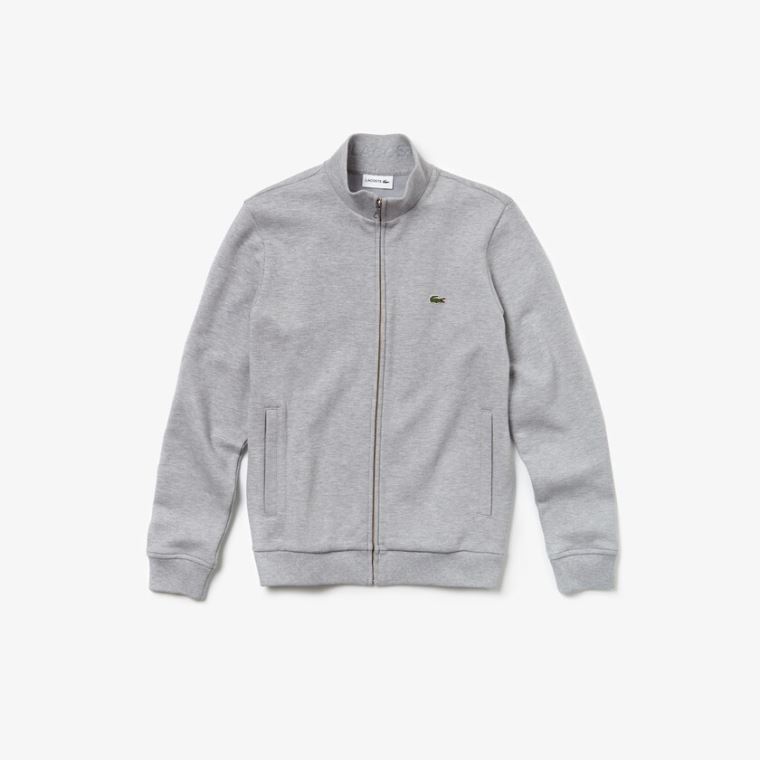 Lacoste Zip Fleece Sweatshirt Grå | Ah0p0ngT