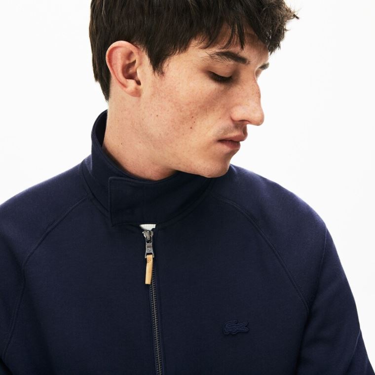 Lacoste Zippered Solid Sweatshirt Mørkeblå Blå Khaki Grøn | xDMeMOAC