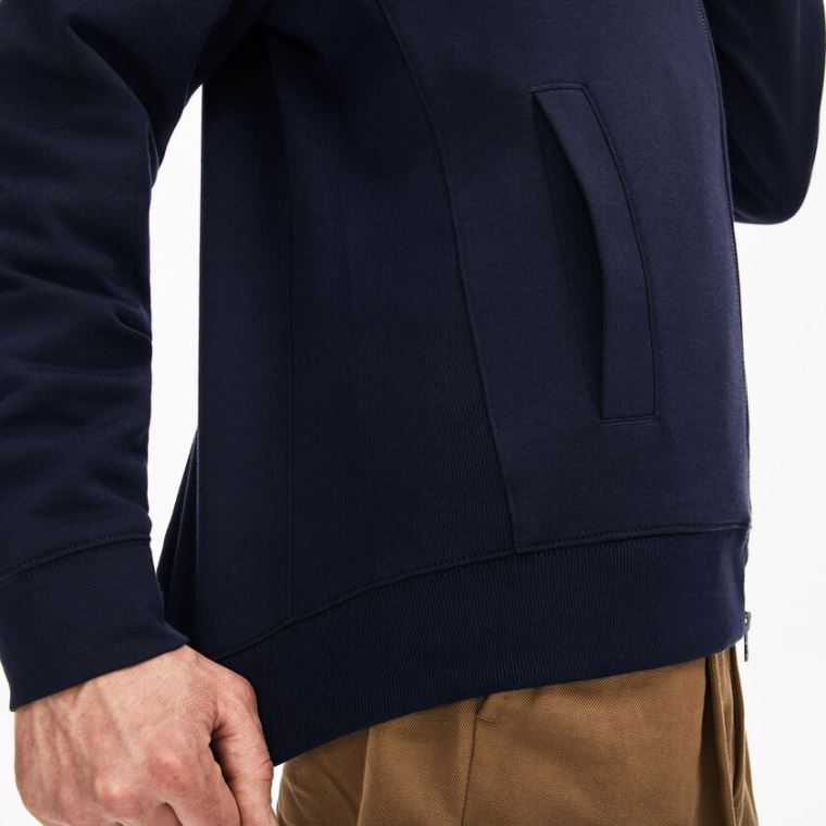 Lacoste Zippered Solid Sweatshirt Mørkeblå Blå Khaki Grøn | xDMeMOAC