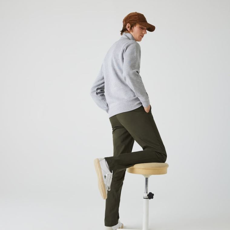 Lacoste Zippered Stand-Up Collar Bomulds Sweatshirt Grå | UWcS09M9