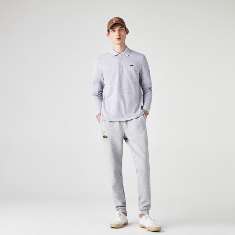 Lacoste classic fit long-sleeve Polo Shirt in marl petit piqué Grå | mryLE0JU