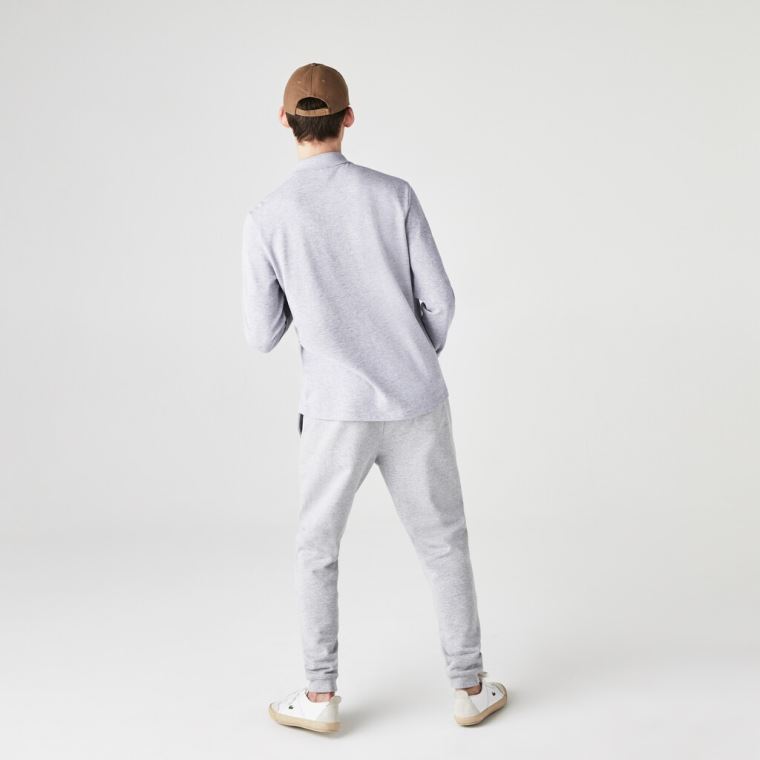 Lacoste classic fit long-sleeve Polo Shirt in marl petit piqué Grå | mryLE0JU