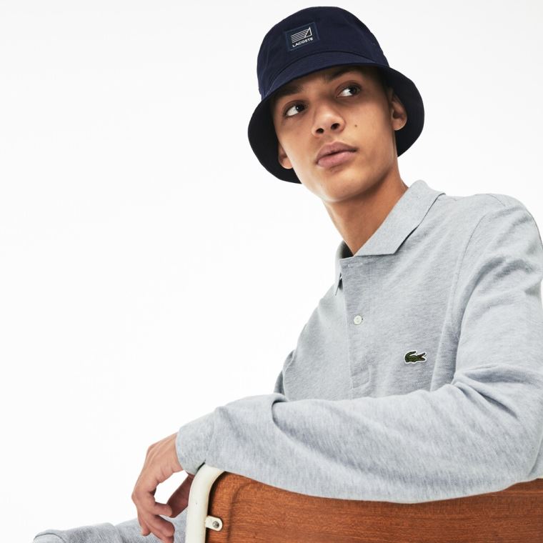 Lacoste classic fit long-sleeve Polo Shirt in marl petit piqué Grå | mryLE0JU