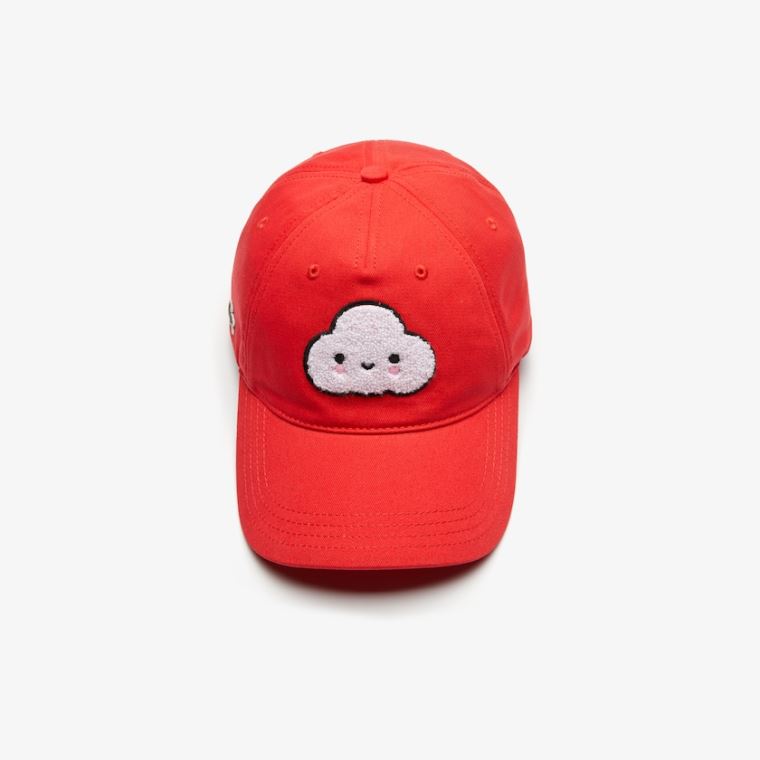 Lacoste x FriendsWithYou Bomulds Print Cap Rød | Wr3x8mSI