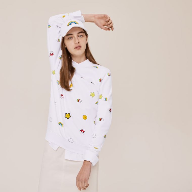 Lacoste x FriendsWithYou Design Sweatshirt Hvide | CsLq0Opt