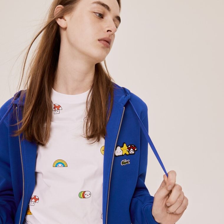 Lacoste x FriendsWithYou Design Zippered Jacket Blå | DIVazn2Y