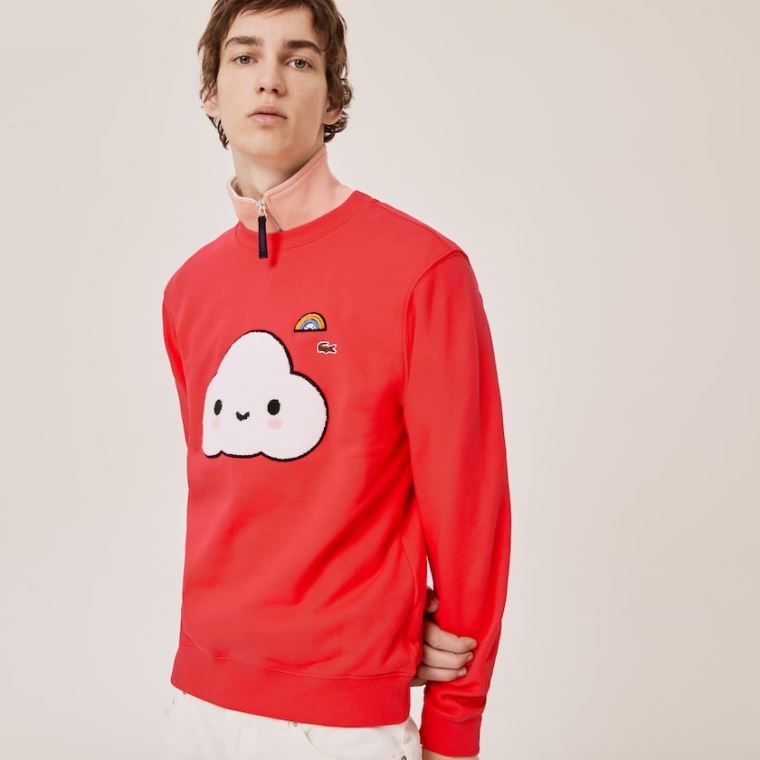 Lacoste x FriendsWithYou Print Sweatshirt Rød | T7r0l4Vz