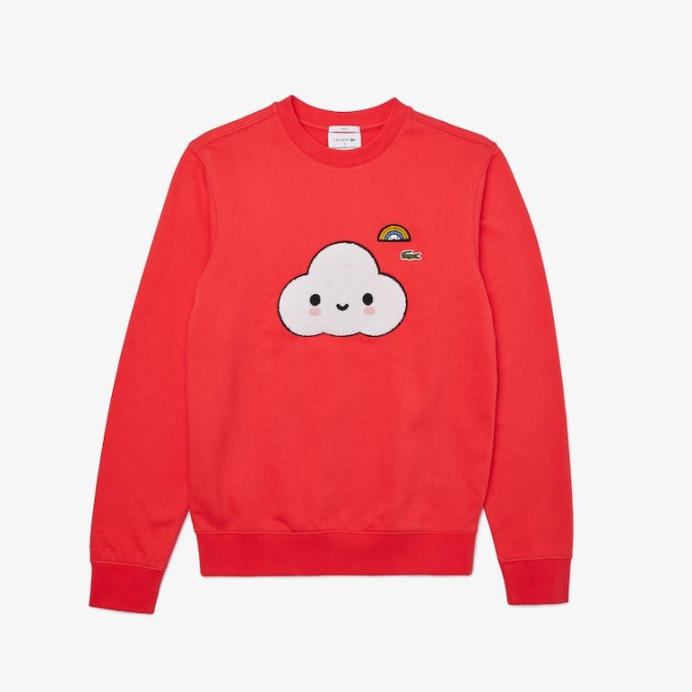 Lacoste x FriendsWithYou Print Sweatshirt Rød | T7r0l4Vz