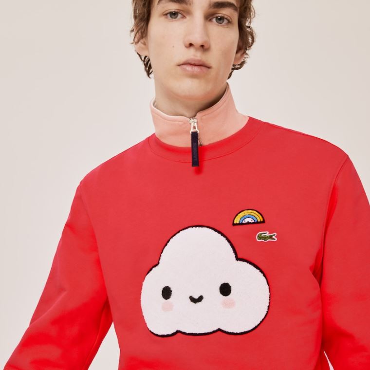 Lacoste x FriendsWithYou Print Sweatshirt Rød | T7r0l4Vz