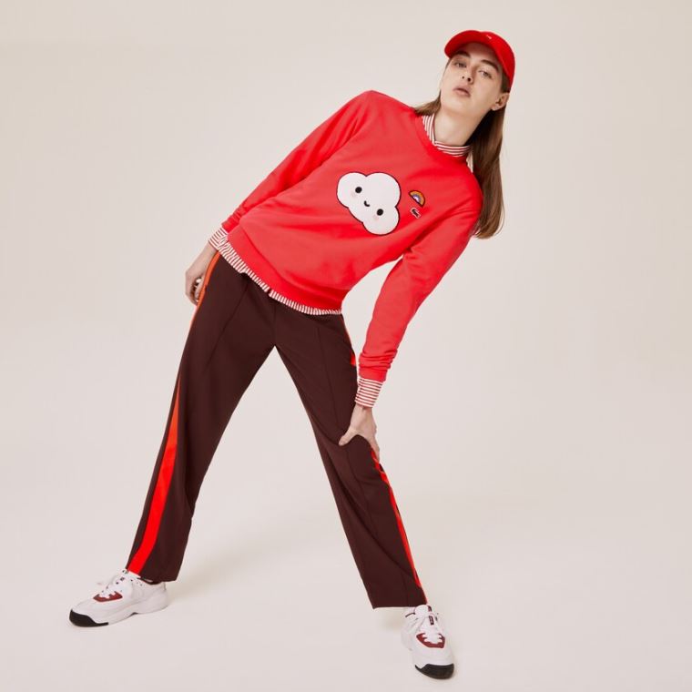 Lacoste x FriendsWithYou Print Sweatshirt Rød | i2TXFike