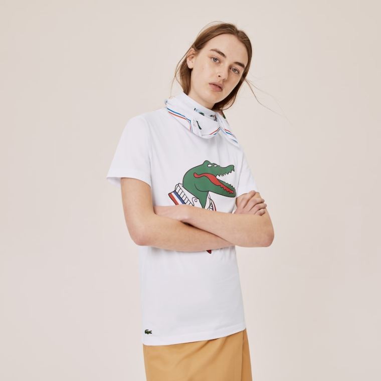 Lacoste x Jean-Michel Tixier Graphic T-shirt Hvide Rød | vkQ1hLxu