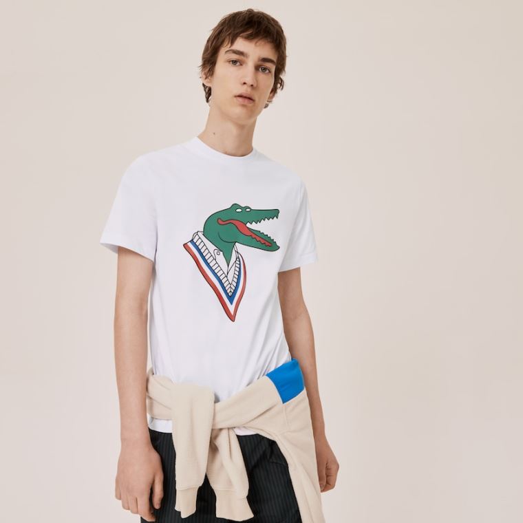 Lacoste x Jean-Michel Tixier Graphic T-shirt Hvide Rød | vkQ1hLxu