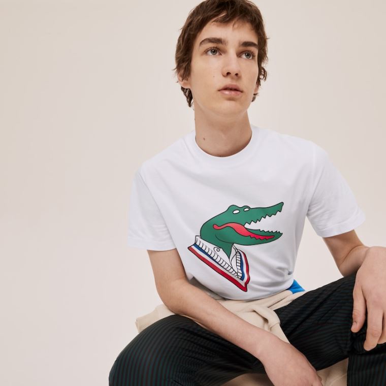 Lacoste x Jean-Michel Tixier Graphic T-shirt Hvide Rød | vkQ1hLxu