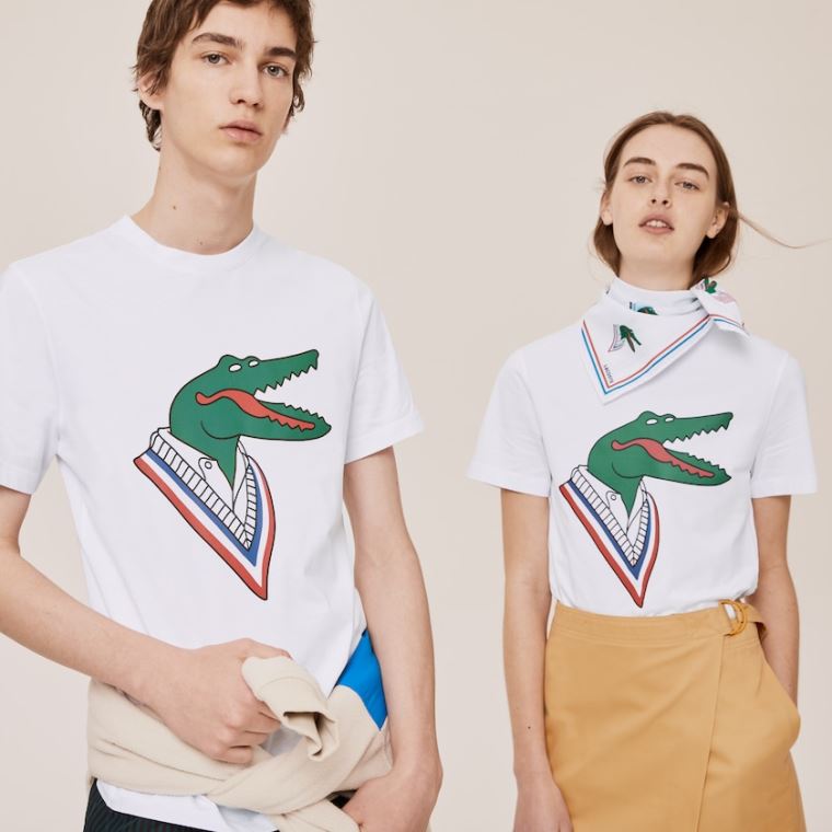 Lacoste x Jean-Michel Tixier Graphic T-shirt Hvide Rød | vkQ1hLxu