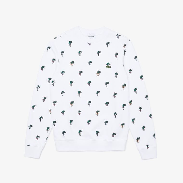 Lacoste x Jean-Michel Tixier Print Sweatshirt Hvide | FKV6mL2G