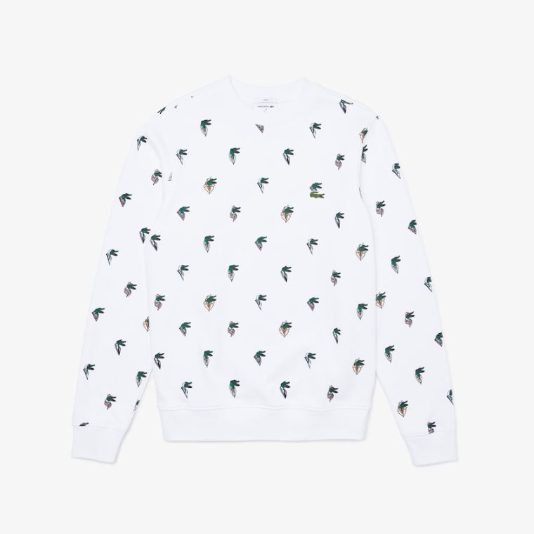 Lacoste x Jean-Michel Tixier Print Sweatshirt Hvide | OyduBZnQ