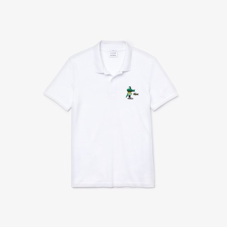 Lacoste x Jeremyville Design Classic Fit Polo Shirt Hvide | GKnfDj3p