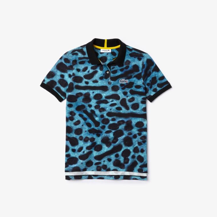 Lacoste x National Geographic Animal Print Piqué Polo Shirt Hvide | Osamfm3v