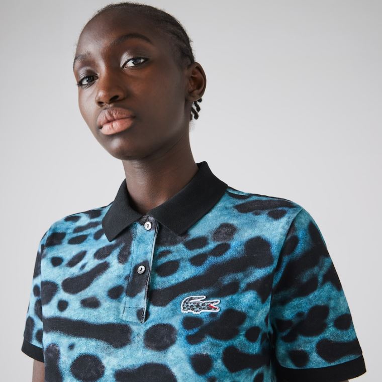 Lacoste x National Geographic Animal Print Piqué Polo Shirt Hvide | Osamfm3v