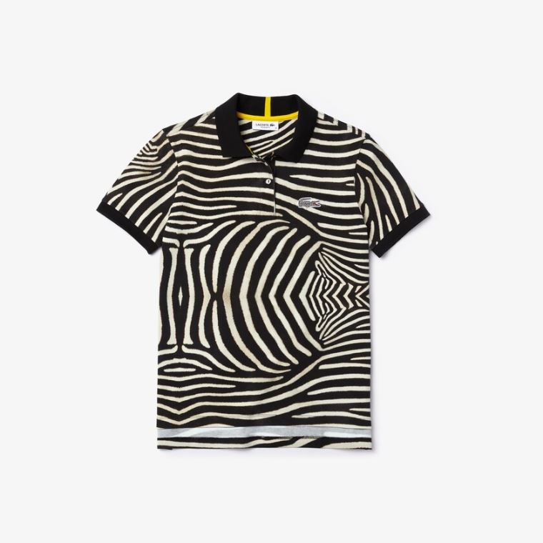 Lacoste x National Geographic Animal Print Piqué Polo Shirt Hvide | bvTqNsnj