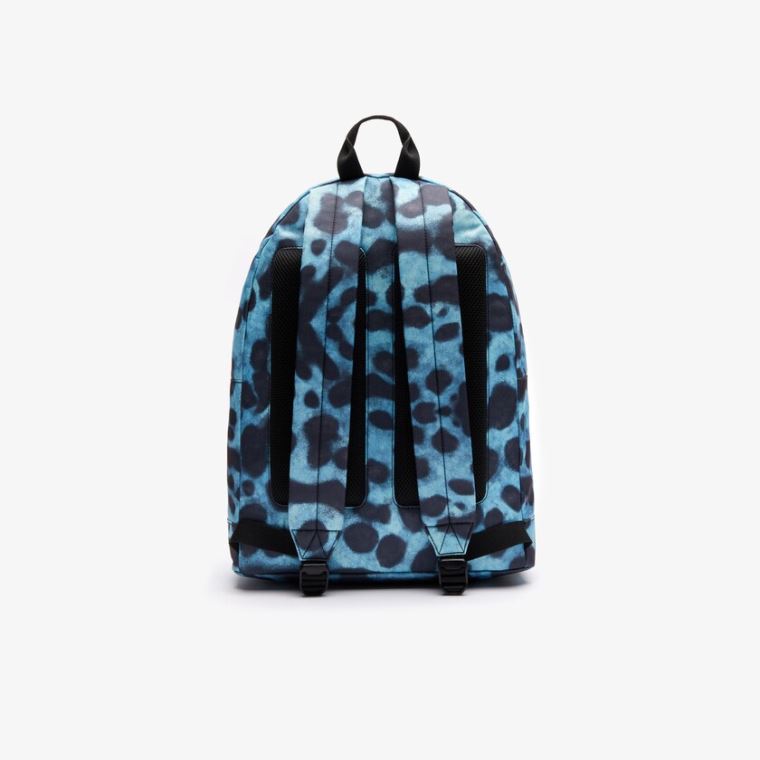 Lacoste x National Geographic Animal Print Backpack Blå Sort | oXia9Sv8