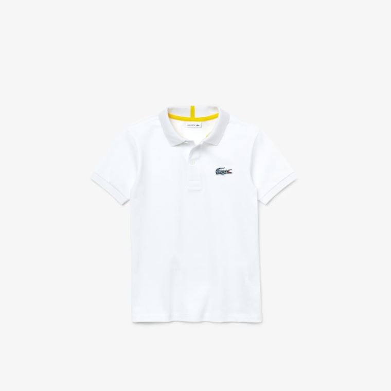 Lacoste x National Geographic Bomulds Piqué Polo Shirt Hvide | Nlpt87fD