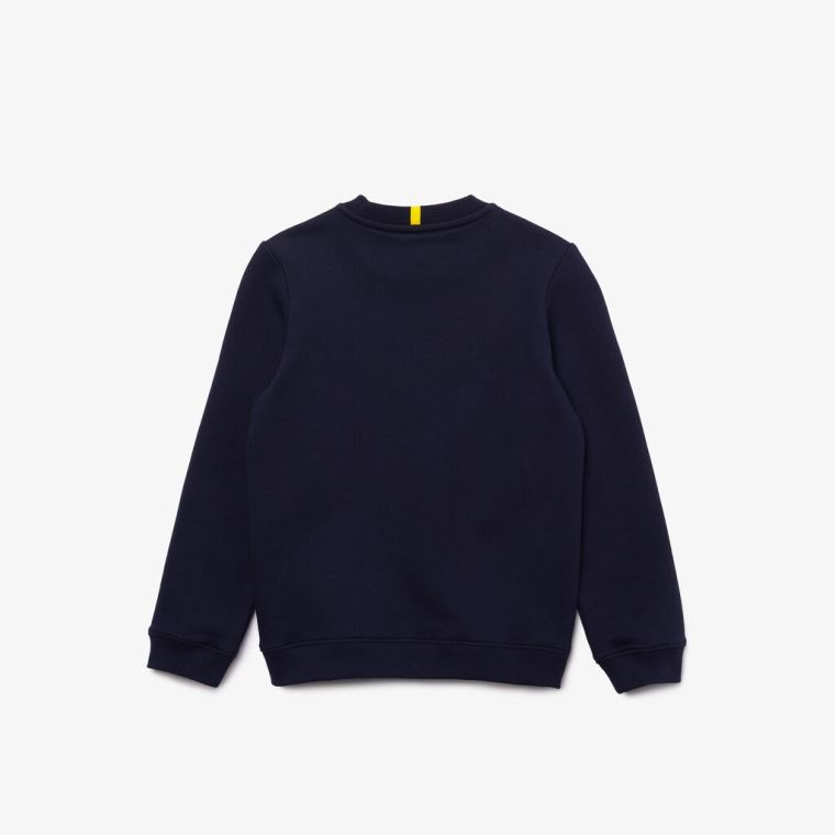 Lacoste x National Geographic Fleece Sweatshirt Mørkeblå Blå Hvide | moOpW6Qx