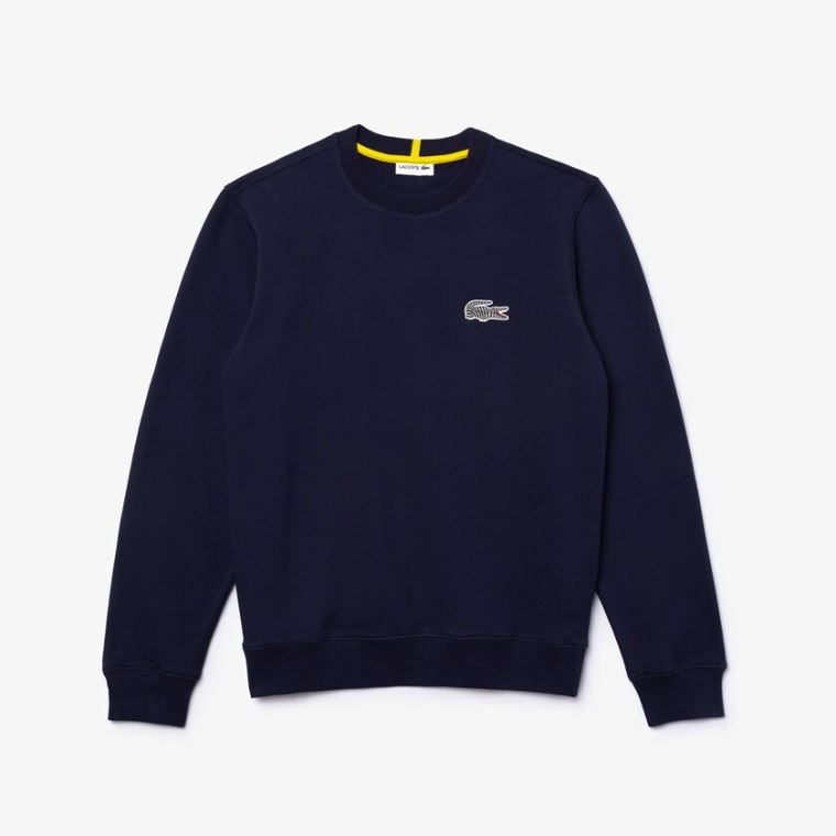 Lacoste x National Geographic Organic Bomulds Sweatshirt Mørkeblå Blå Hvide | yse0y3HY