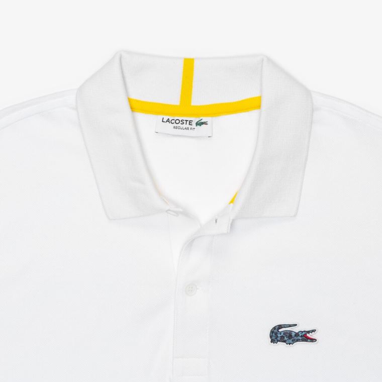 Lacoste x National Geographic Regular Fit Organic Bomulds Polo Shirt Hvide | 3CflkzqI