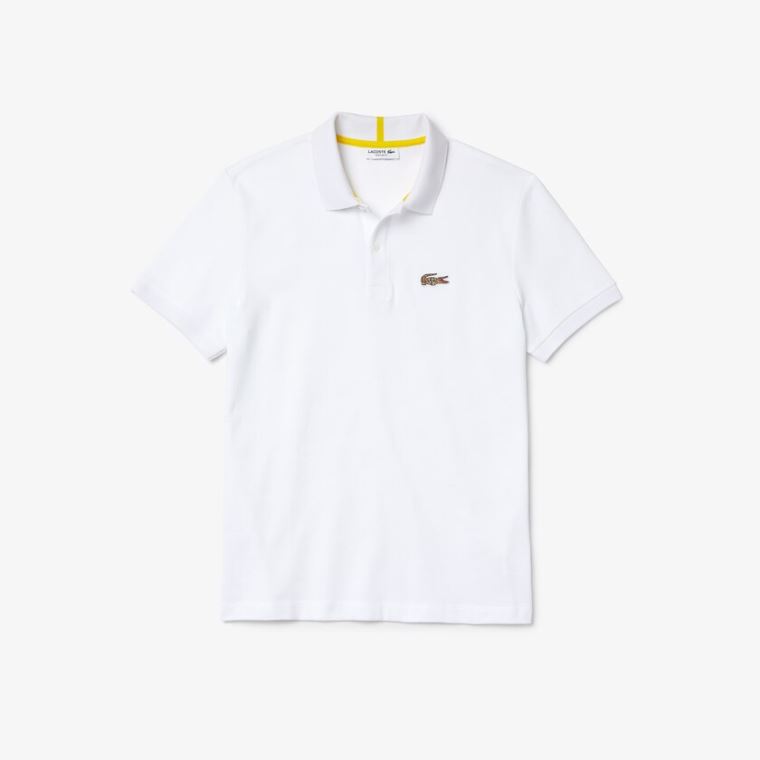 Lacoste x National Geographic Regular Fit Organic Bomulds Polo Shirt Hvide | 3moEFdxx