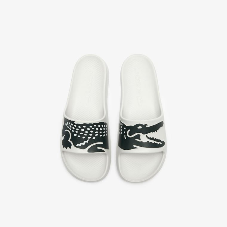 Lacoste x Ricky Regal Syntetisk Crocodile Slides Hvide Grøn | VLHpjnWT